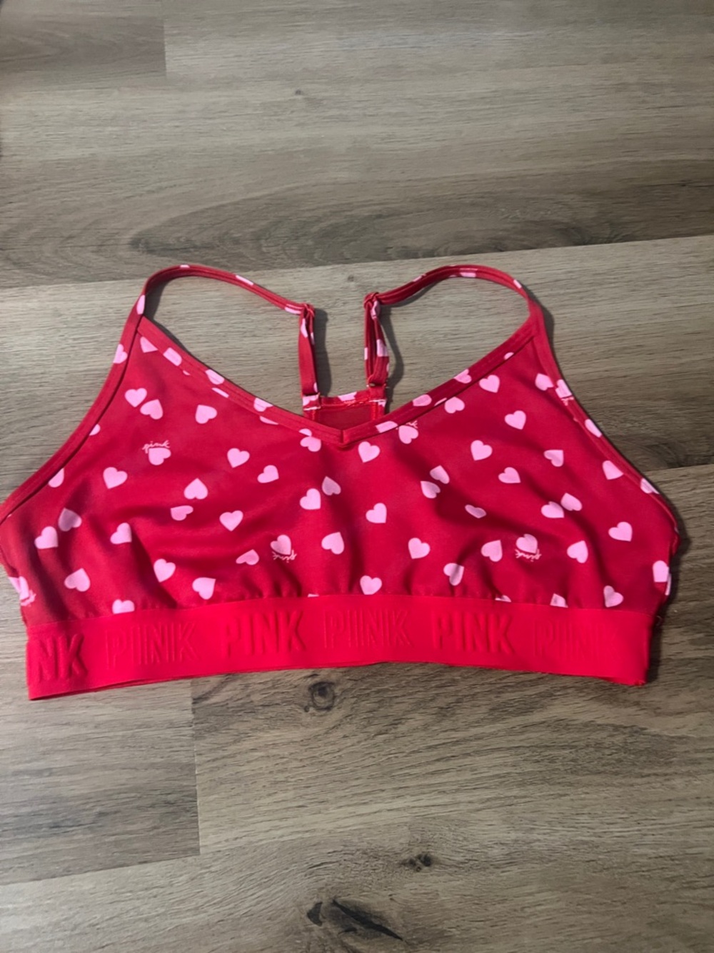 PINK VS red sports bra